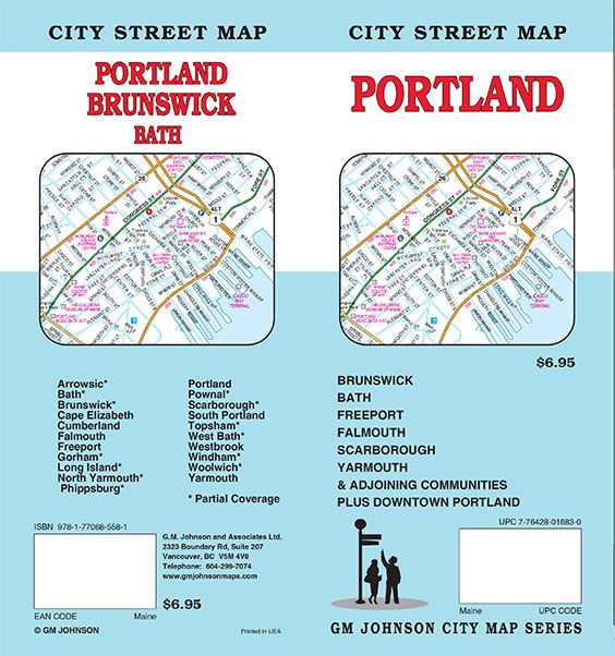 Portland, Maine Street Map GM Johnson Maps