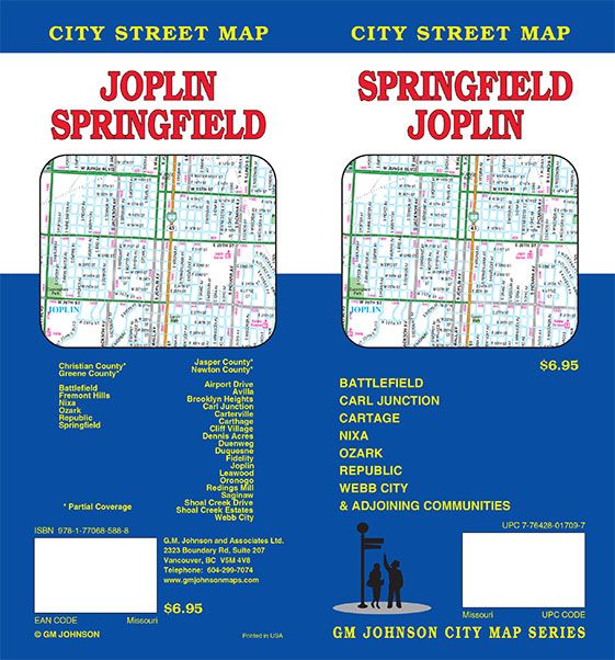 Springfield / Joplin, Missouri Street Map GM Johnson Maps