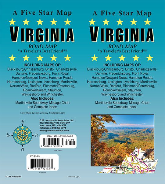 Virginia, Virginia State Map GM Johnson Maps