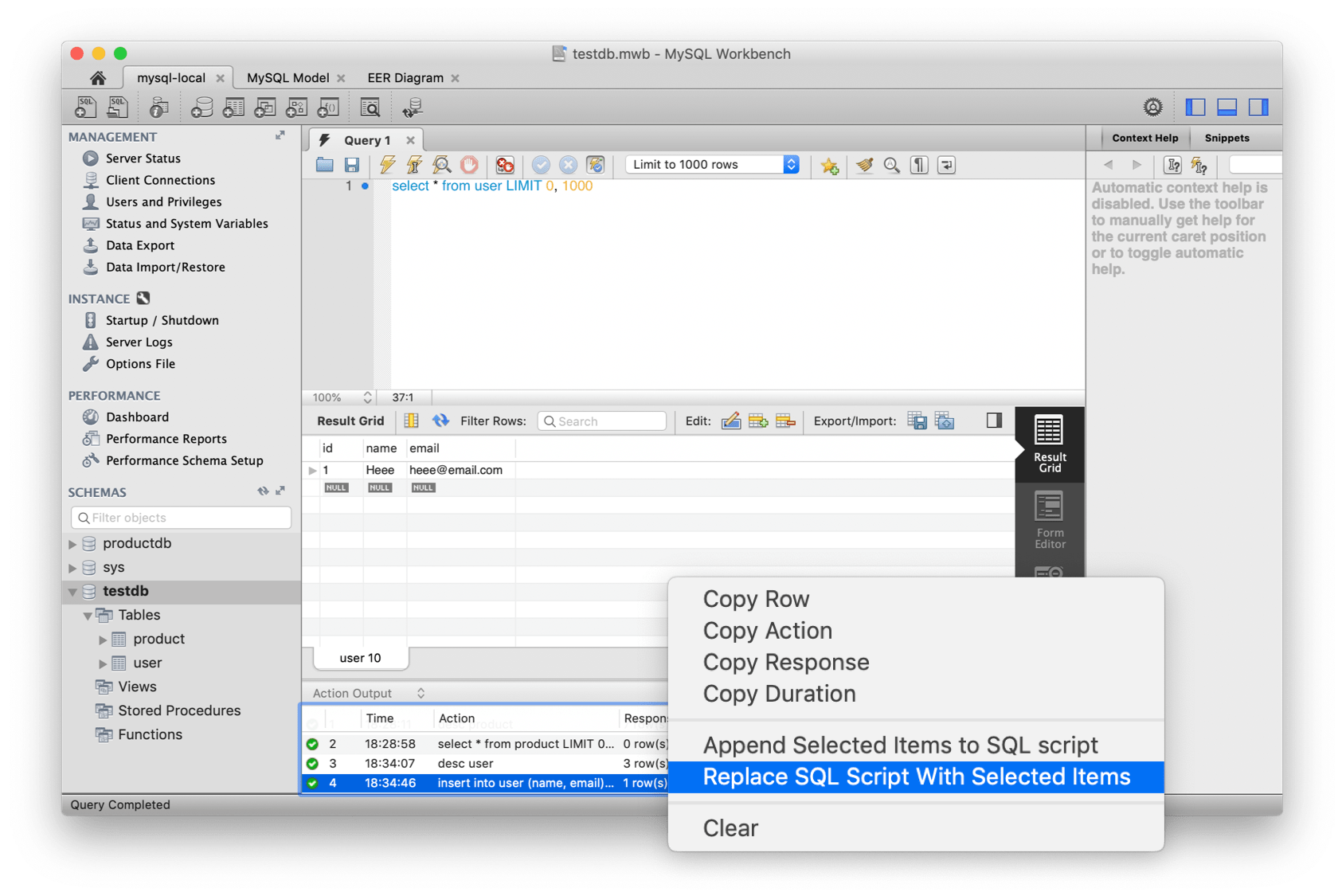 [MySQL] MySQL Workbench 사용법 Heee's Development Blog