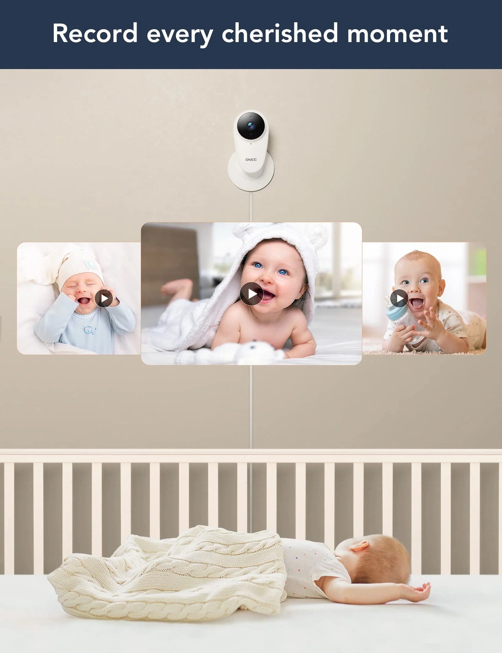 GNCC C1Pro 2k Smart wifi Baby Monitor Camera with Night vision