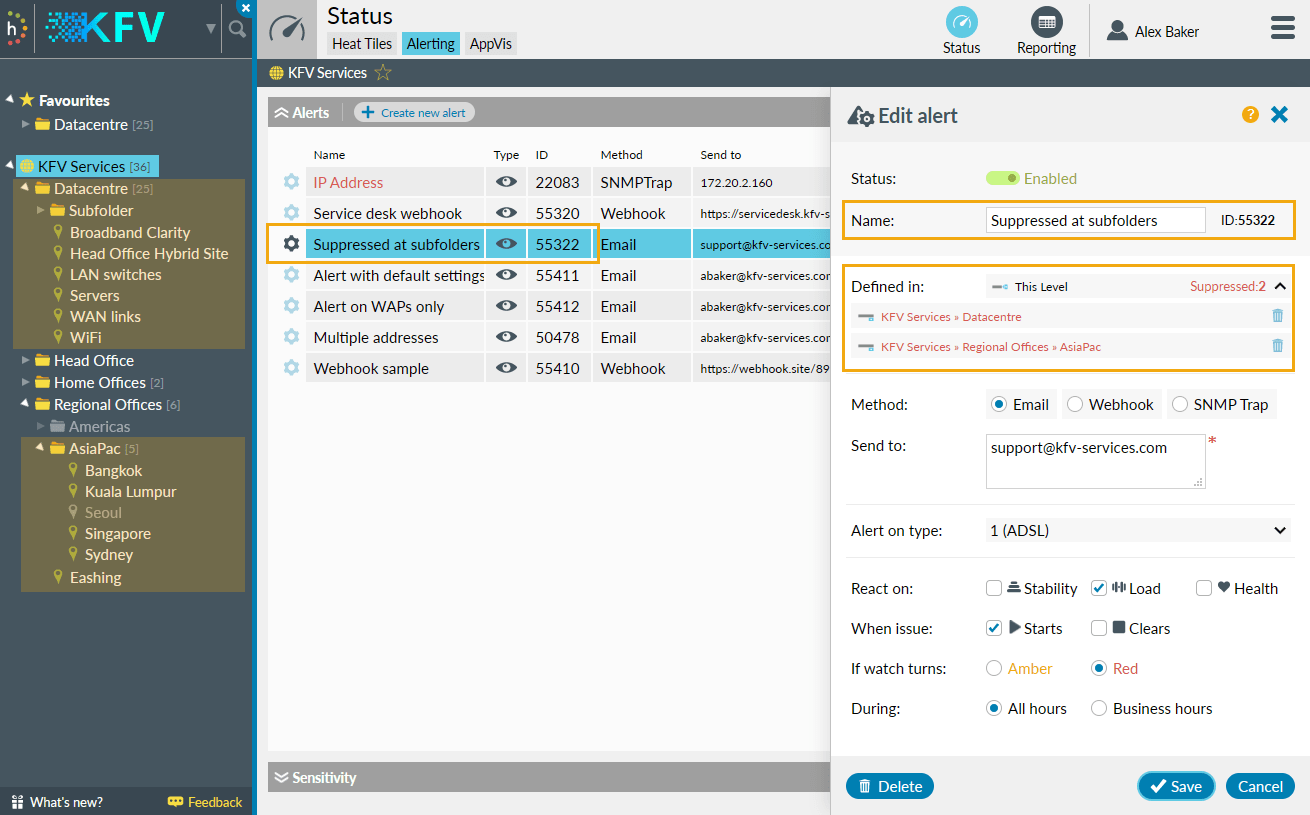 Alert Management Highlight Help