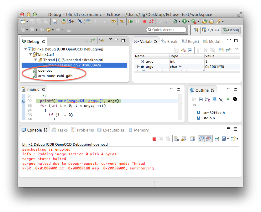 The OpenOCD debugging Eclipse plugin