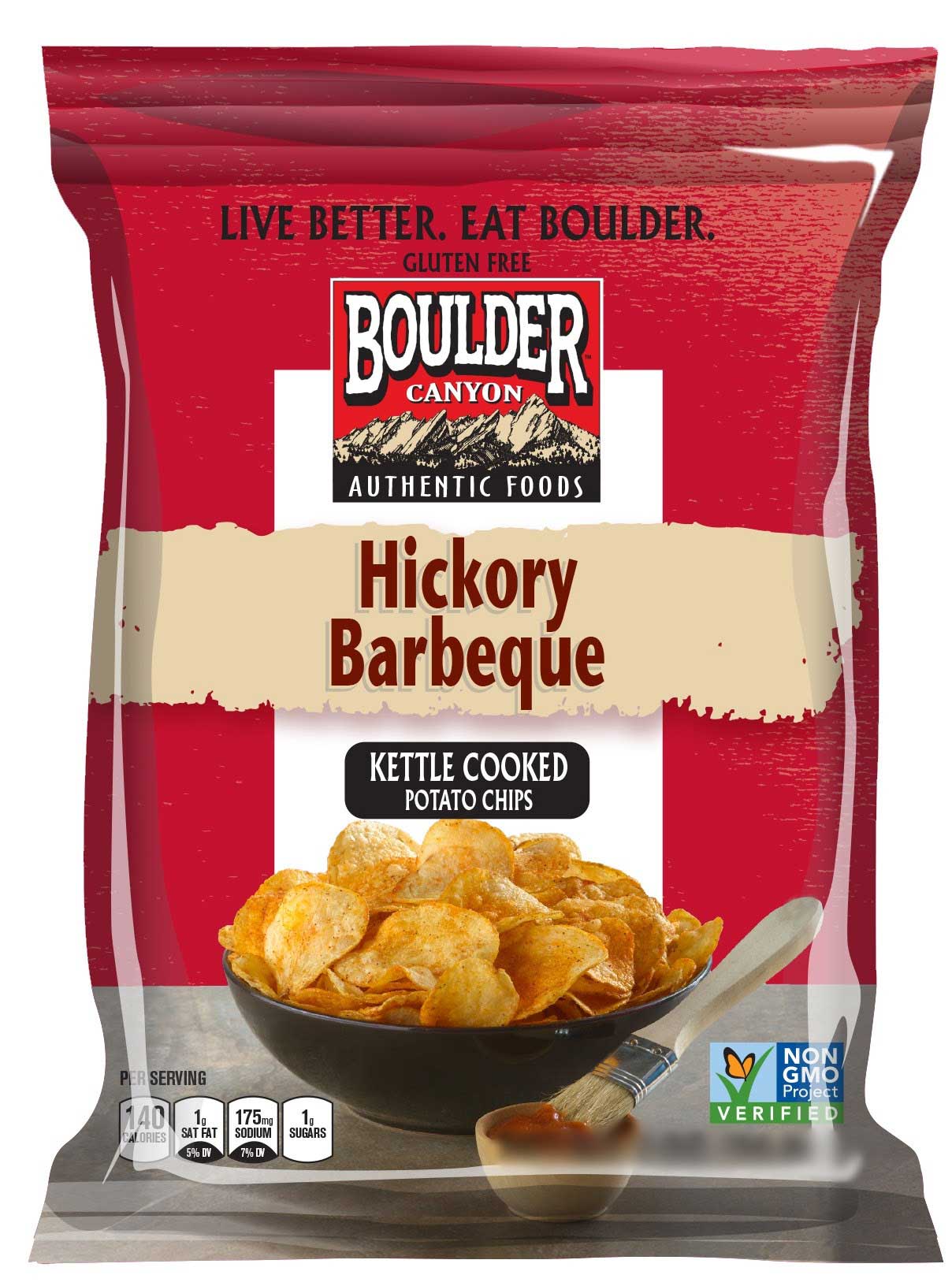Boulder Canyon Natural Foods Potato Chips, Kettle Cooked, Hickory
