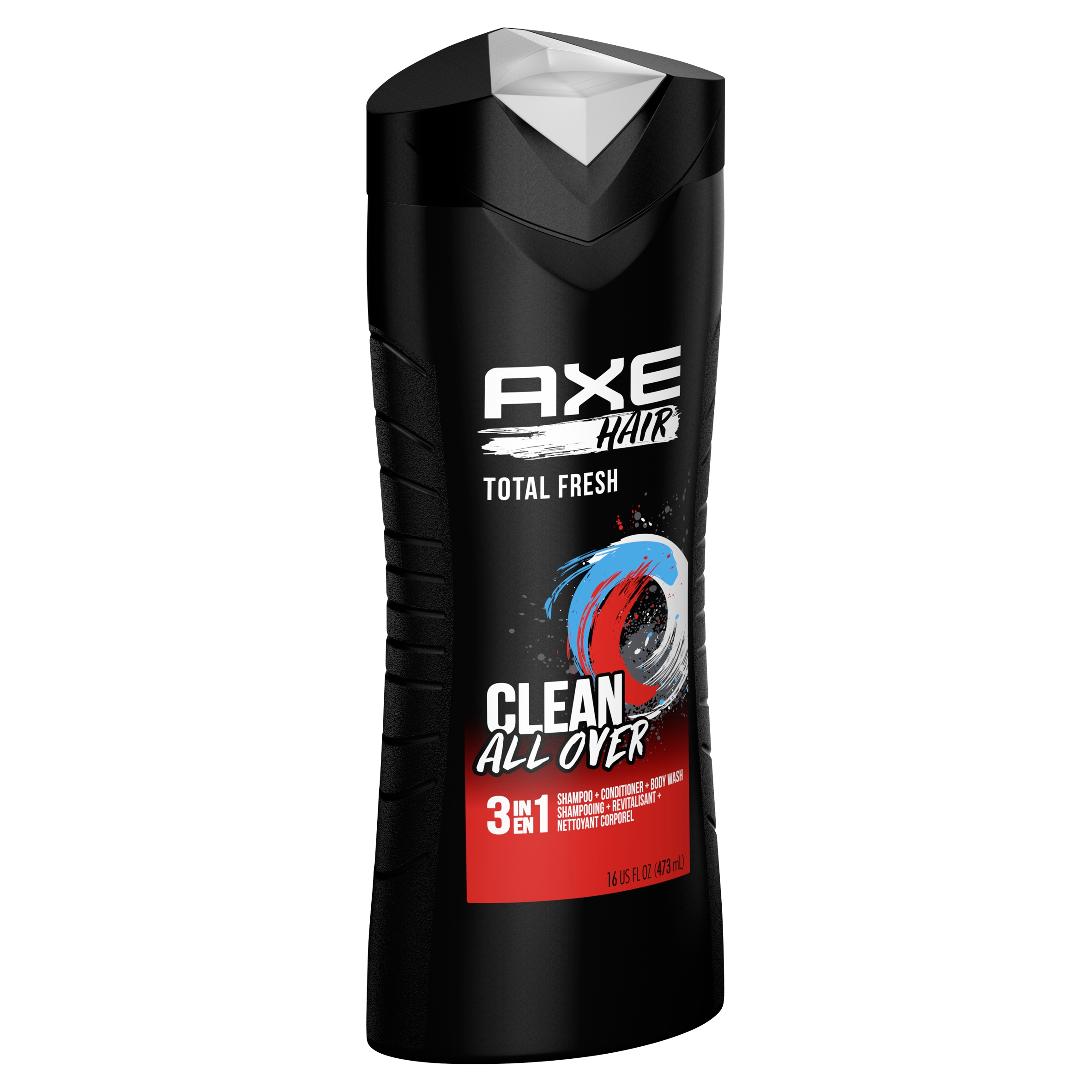 AXE Hair, Clean All Over, 3 In 1 Shampoo + Conditioner + Body Wash