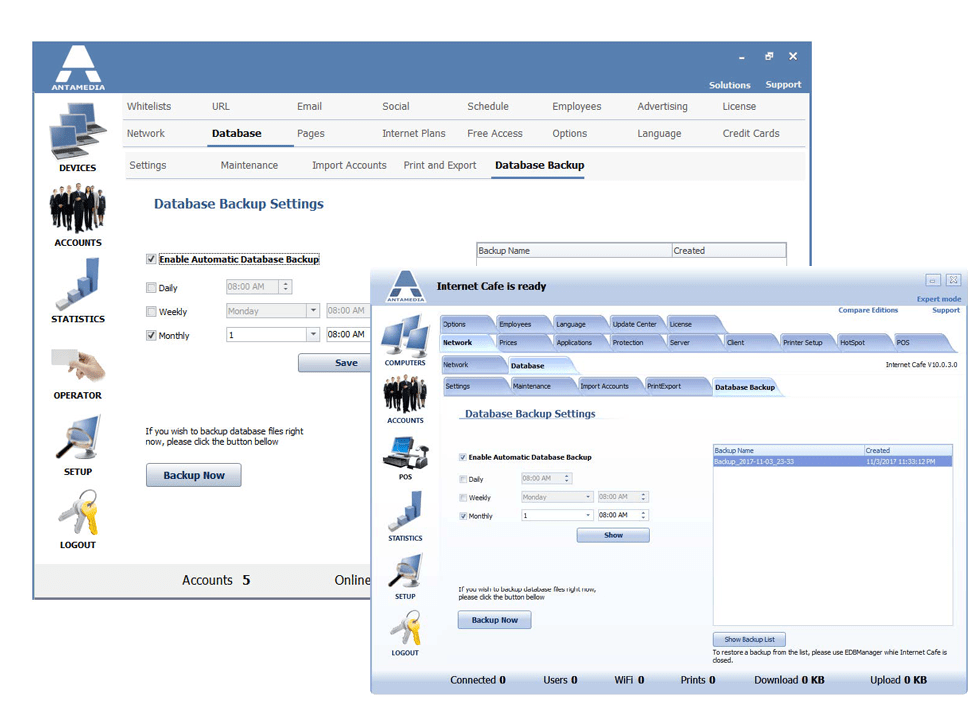 How to create a database backup? I Antamedia software