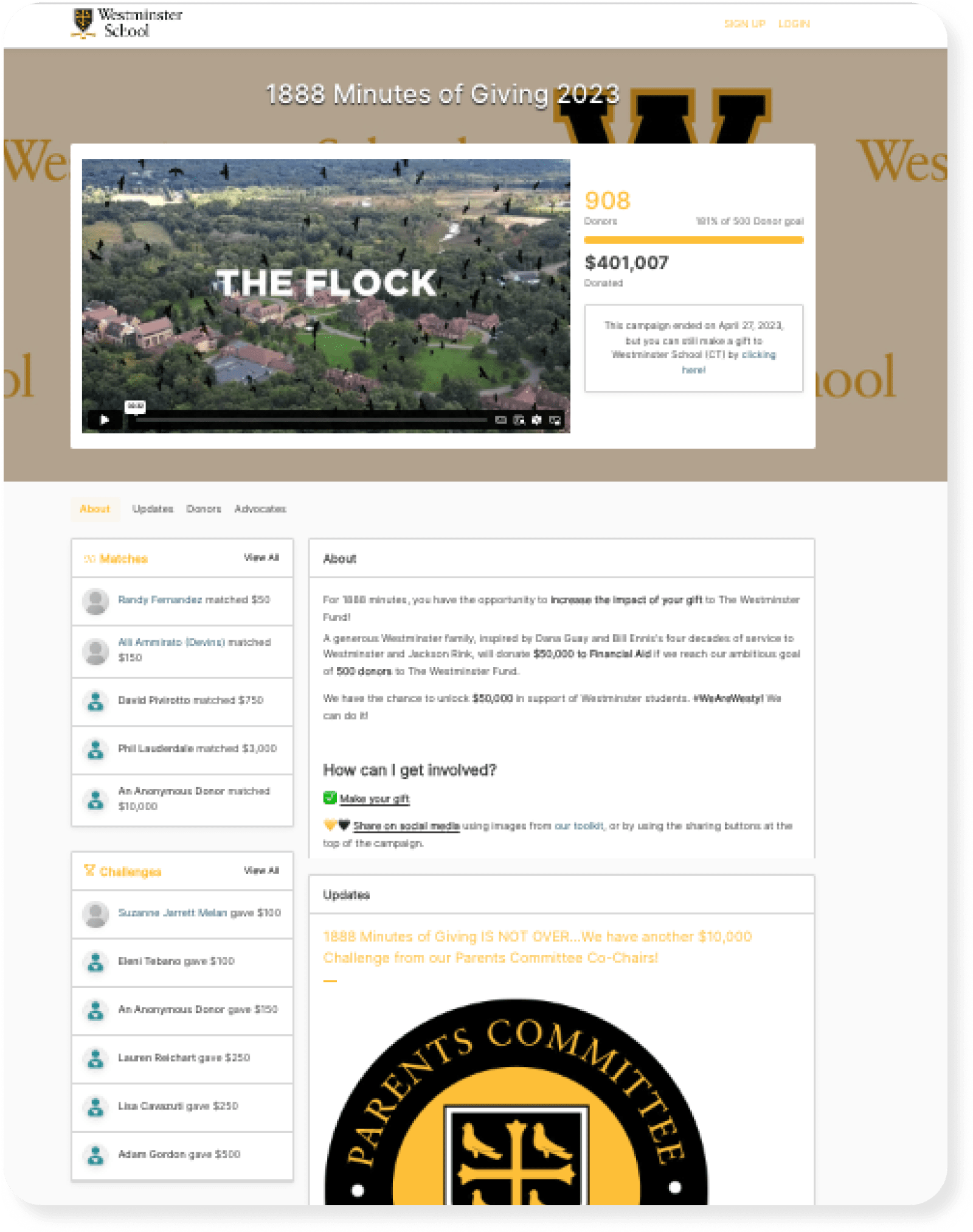 Westminster School GiveCampus