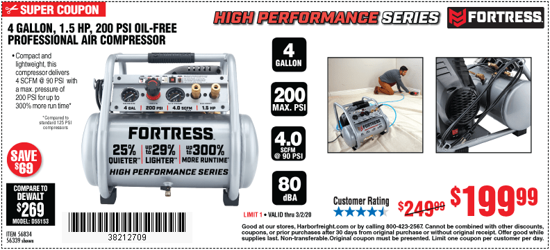 Fortress Air Compressors Harbor Freight Coupons