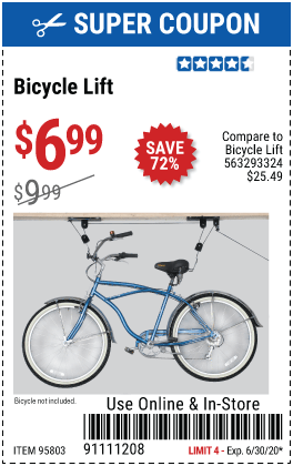 Bicycle Lift for $6.99 – Harbor Freight Coupons