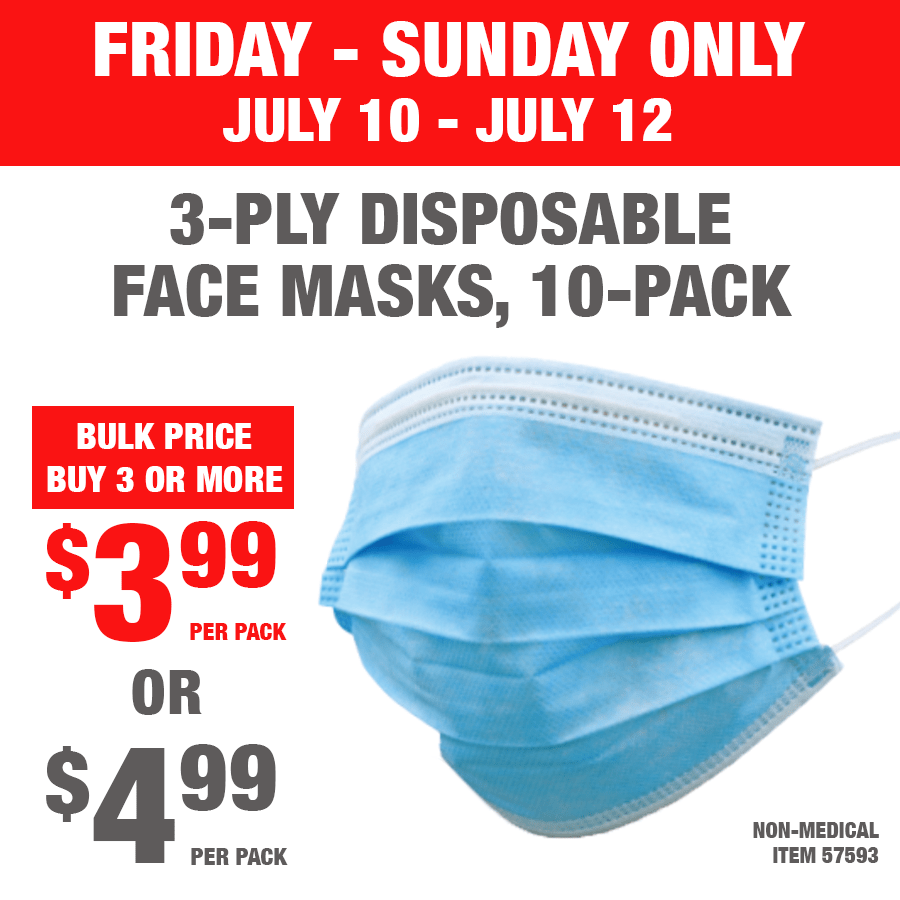 3 DAYS ONLY Deal on Face Masks at Harbor Freight Harbor Freight Coupons