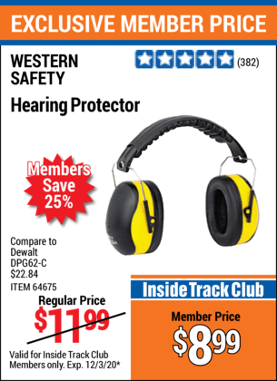 WESTERN SAFETY Hearing Protector for $8.99 – Harbor Freight Coupons