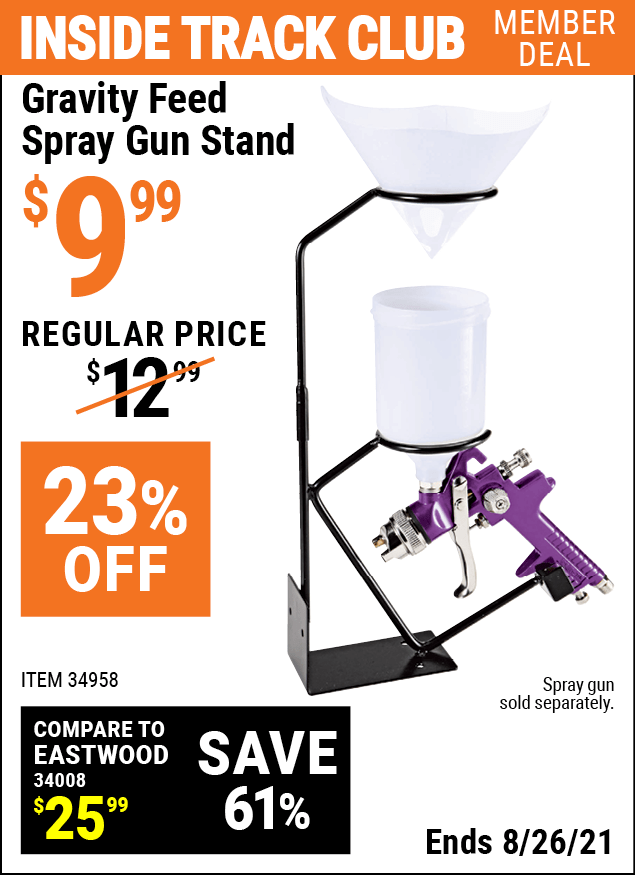 Gravity Feed Spray Gun Stand for 9.99 Harbor Freight Coupons
