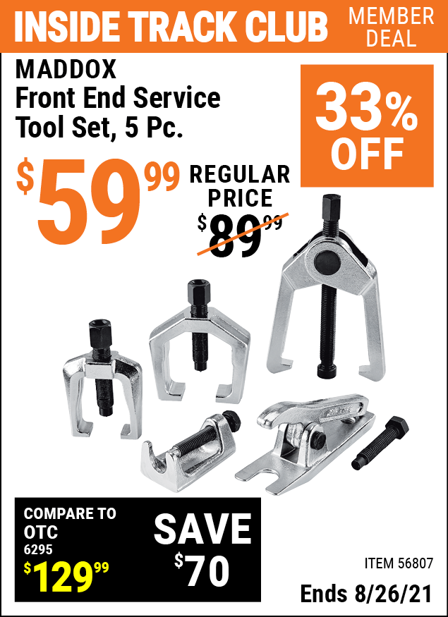 MADDOX Front End Service Tool Set 5 Pc. for 59.99 Harbor Freight