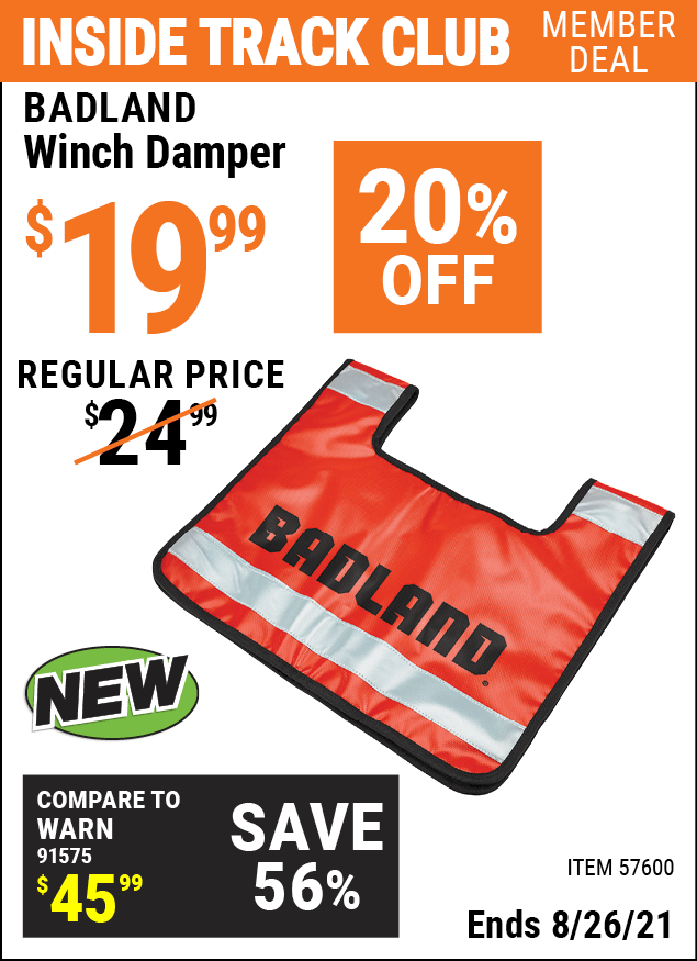 BADLAND Winch Damper for 19.99 Harbor Freight Coupons