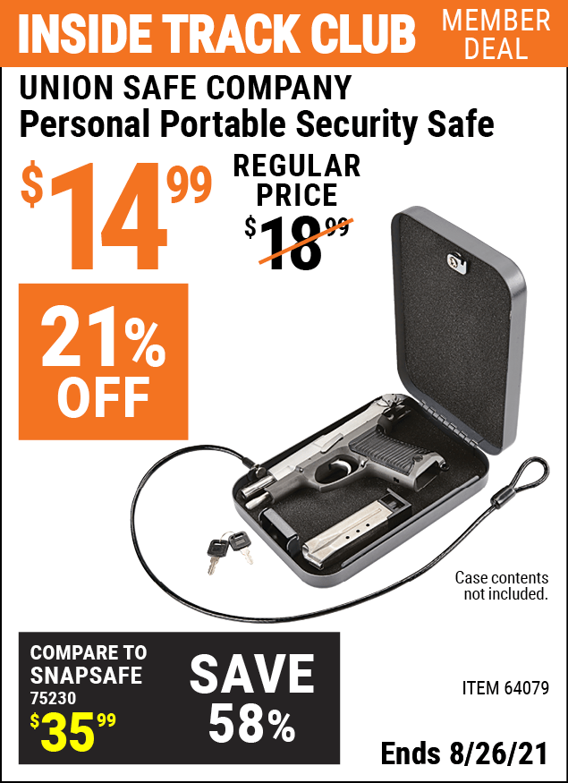 UNION SAFE COMPANY Personal Portable Security Safe for 14.99 Harbor