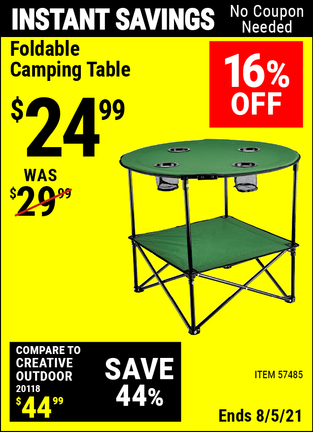 Foldable Camping Table for 24.99 Harbor Freight Coupons
