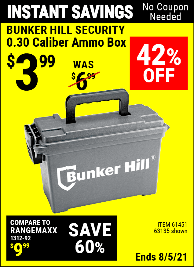 BUNKER HILL SECURITY Ammo Dry Box for 3.99 Harbor Freight Coupons