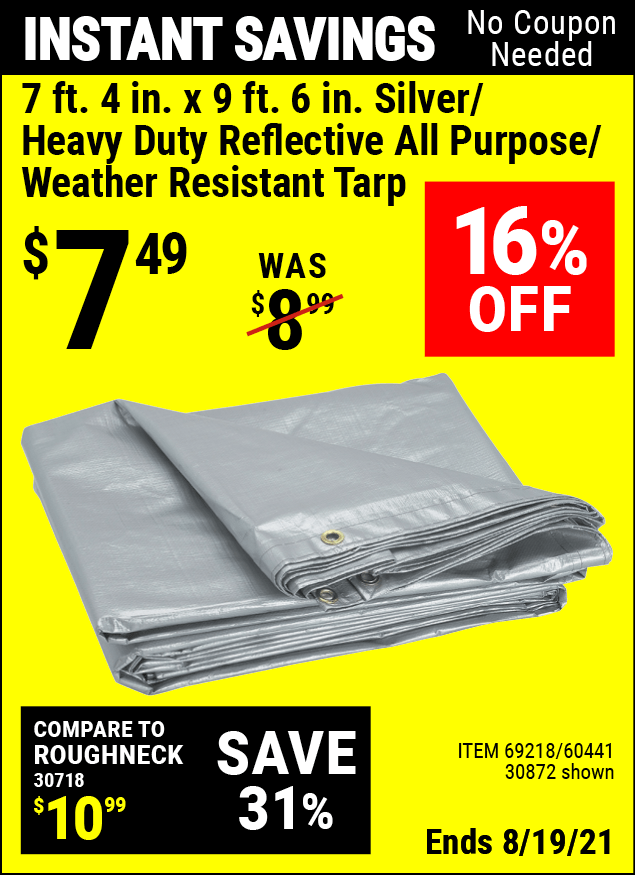 HFT 7 ft. 4 in. x 9 ft. 6 in. Silver/Heavy Duty Reflective All Purpose