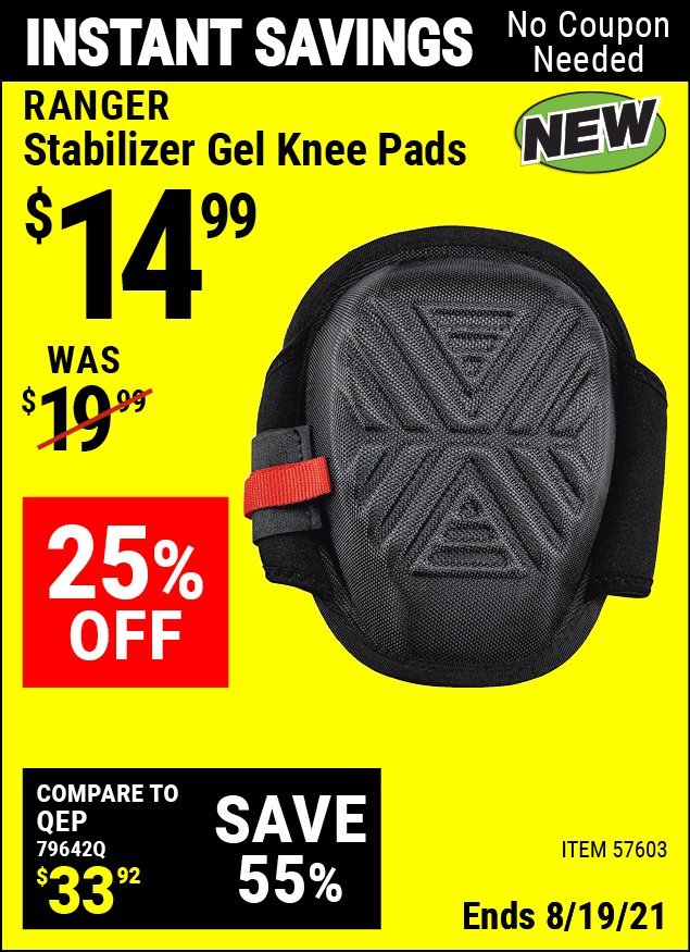 RANGER Stabilizer Gel Knee Pads for 14.99 Harbor Freight Coupons