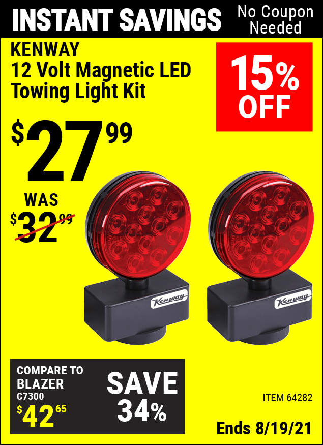 KENWAY 12V LED Towing Light Kit for 27.99 Harbor Freight