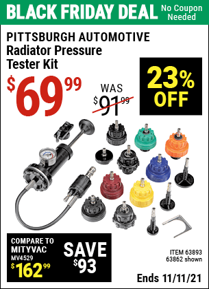 PITTSBURGH AUTOMOTIVE Radiator Pressure Tester Kit for $69.99 – Harbor