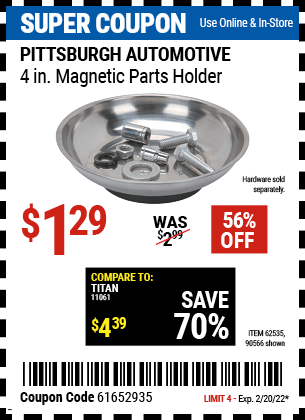 PITTSBURGH AUTOMOTIVE 4 in. Parts Holder for 1
