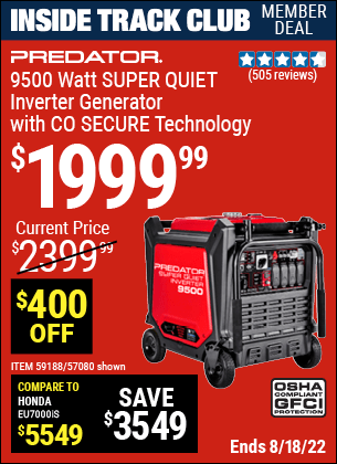 9500 Super-Quiet Inverter Generator Ocean Tents, 54% OFF