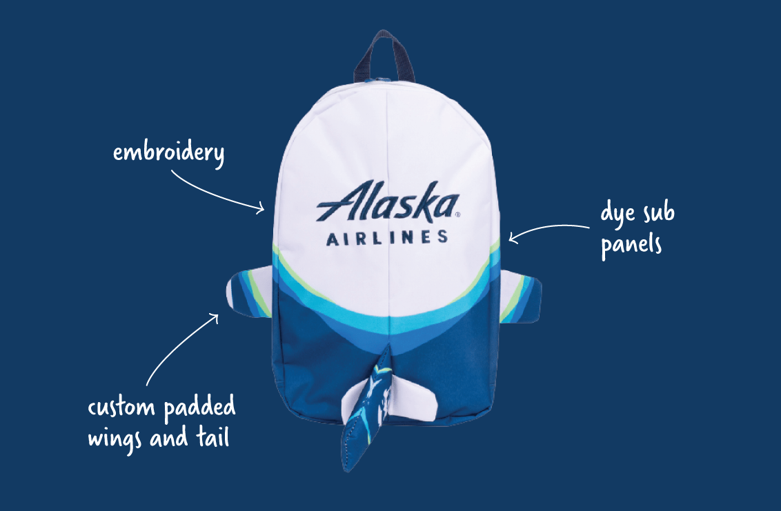 Alaska Airlines Backpack Kotis Design