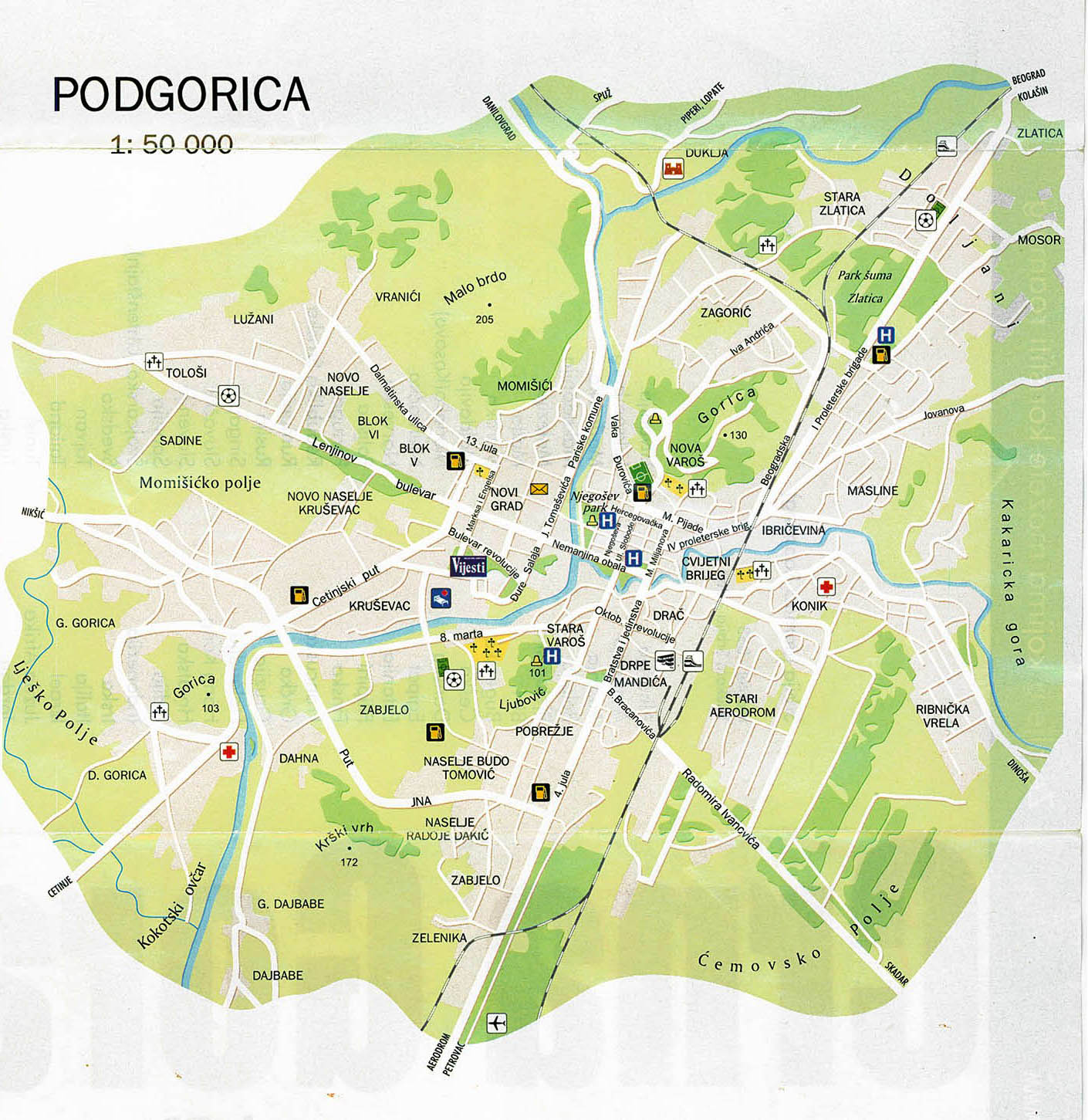 Podgorica Mapa Crna Gora
