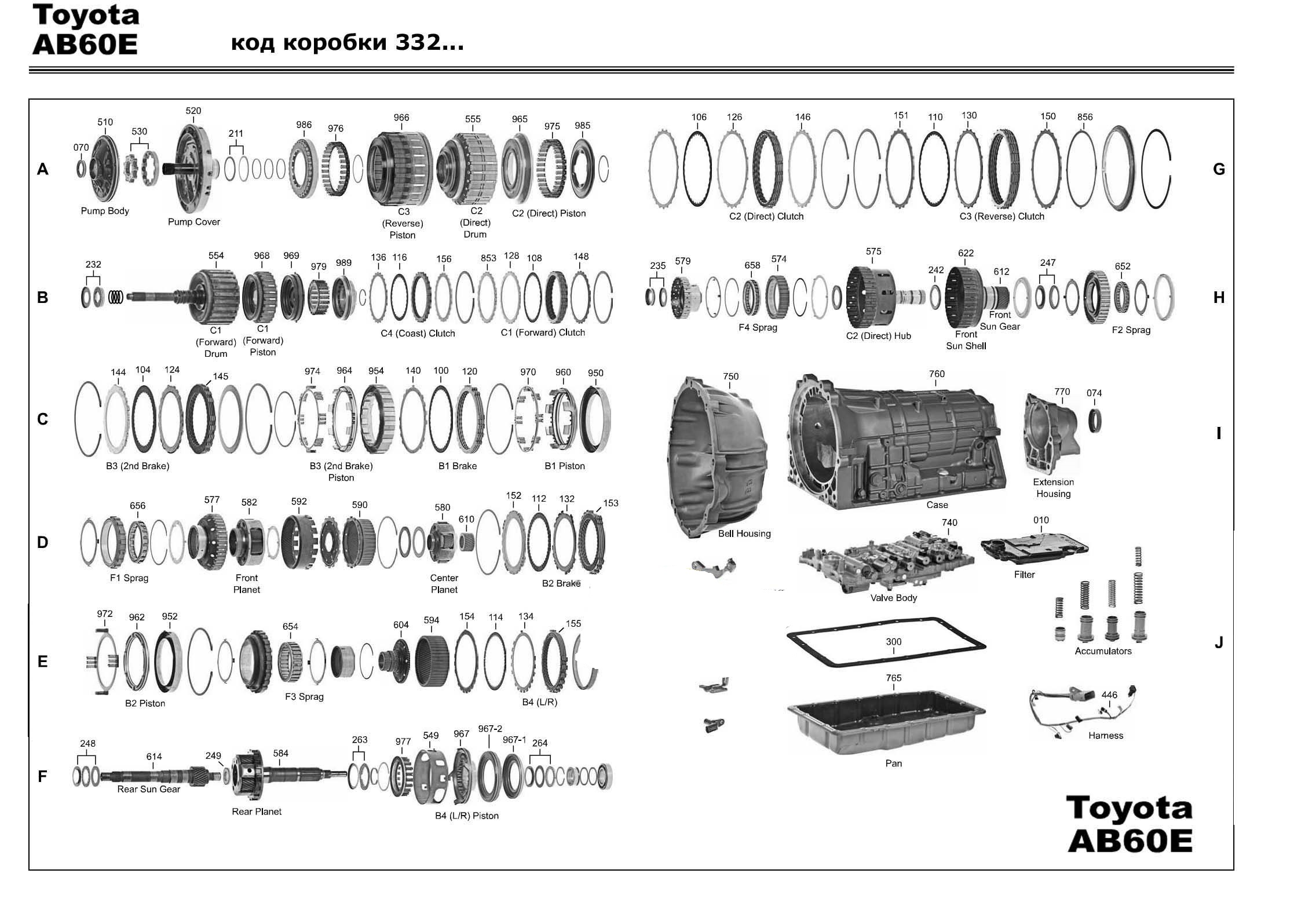 AB60F Transmission parts, repair guidelines, problems, manuals