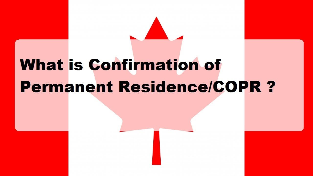 Immigration Category on the Confirmation of Permanent Residence (COPR