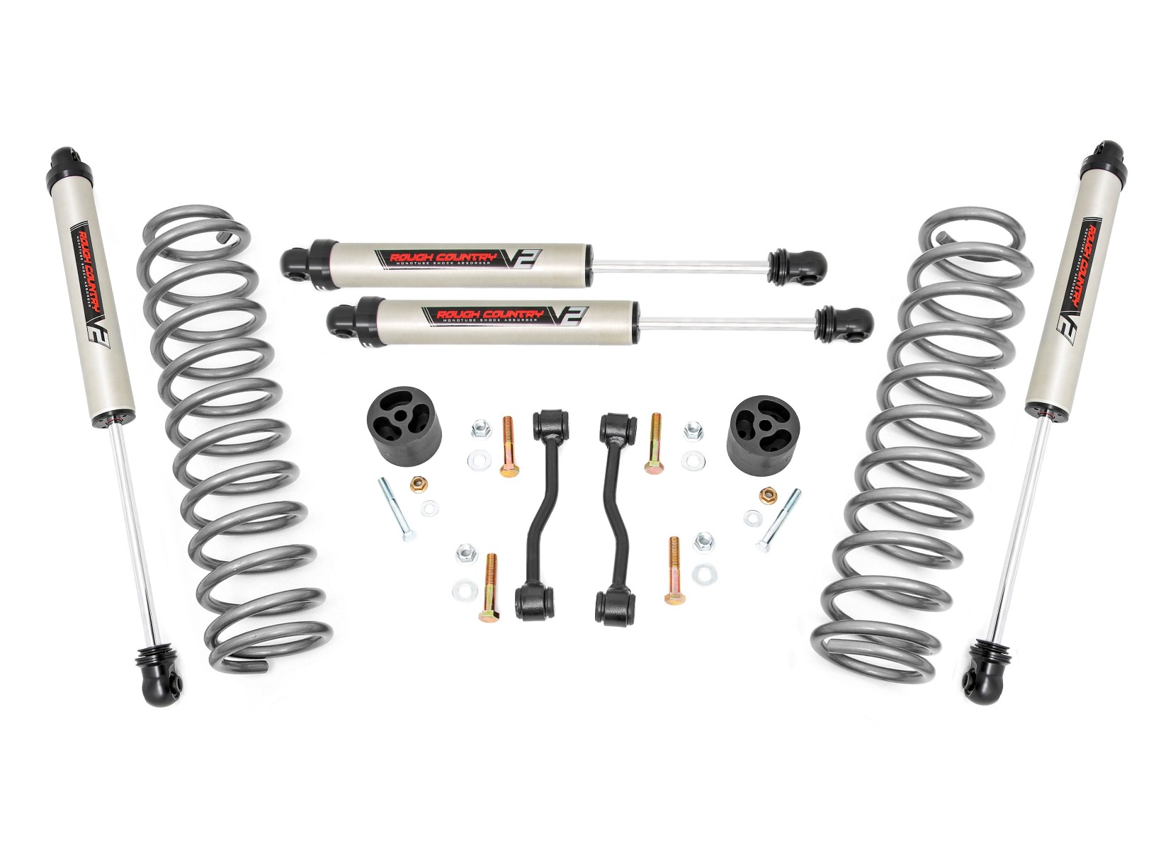 Rough Country 64870 2.5in Jeep Suspension Lift Kit w/V2 Shocks Springs 2021 JT Gladiator Go