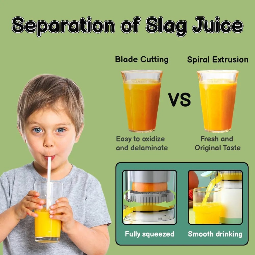 Electric Citrus Juicers Orange Juicer Portable USB Rechargeable Gobachi