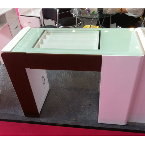 glass top nail technician tables / nail salon furniture / french