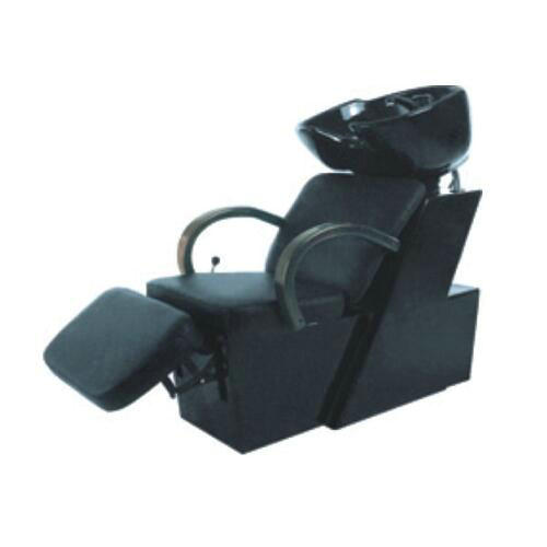 long black leather hair wash basin chairs / hair salon sinks / shampoo