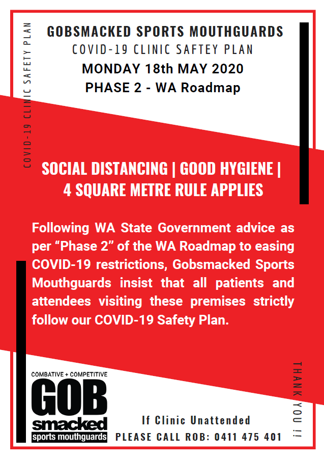 COVID19 Clinic Safety Plan Gob Smacked Sports Mouthguards