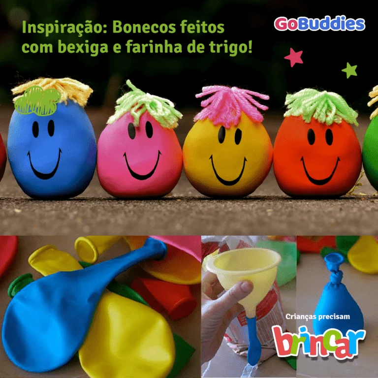 Inspiração Bonecos feitos com bexiga e farinha de trigo! GoBuddies