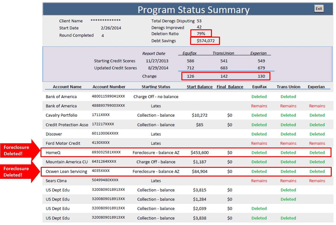 Credit Repair Real Client Results 12 Go Clean Credit