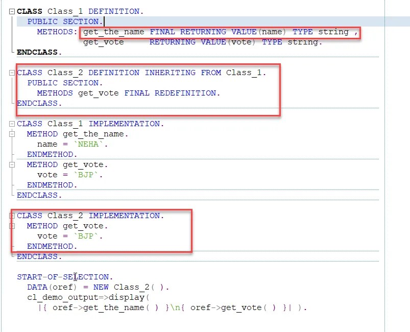 Final Class in SAP ABAP Go Coding