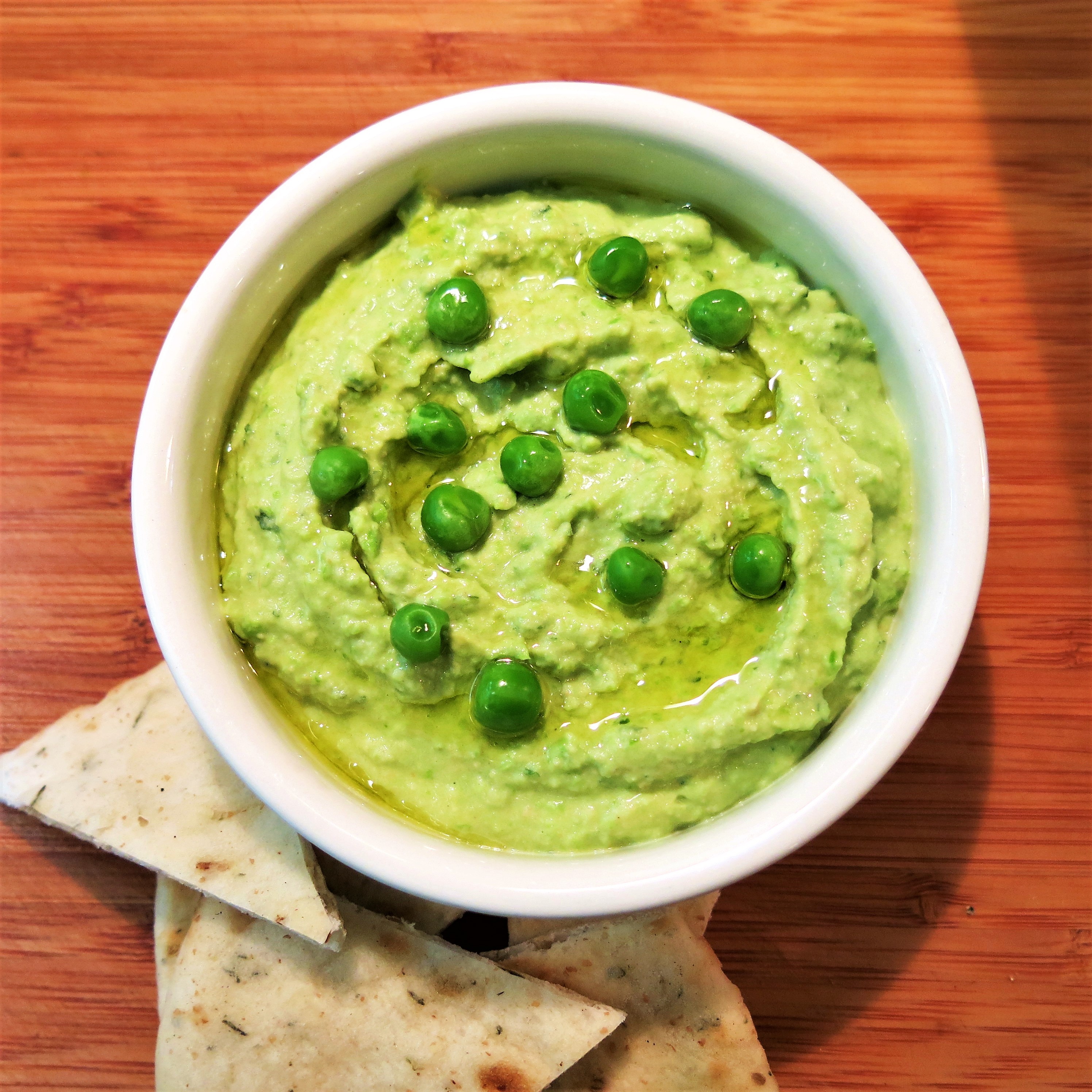Pea Green Pea Hummus with Meyer Lemon and Mint Goddess Cooks