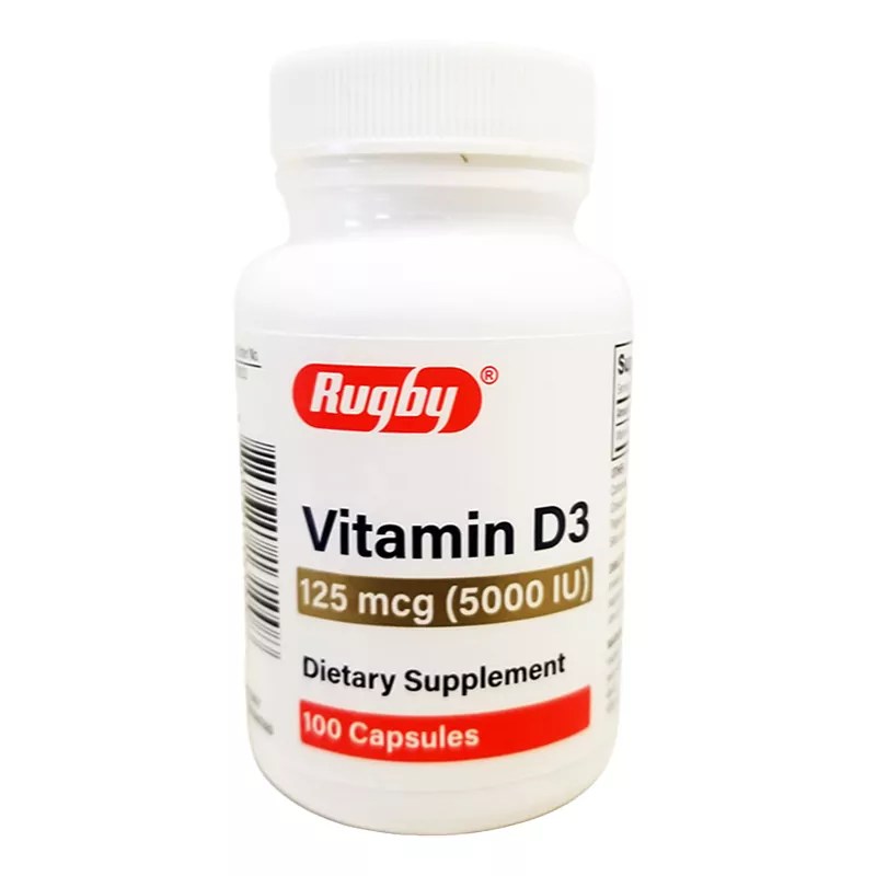 Vitamin D3 125 mcg (5000 IU), 100 Caps by RUGBY Goderich Pharmacy
