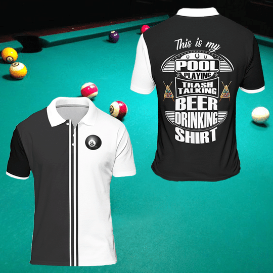 Billiards Shirt Designs Less Talking More Chalking Billard Polo Shirt