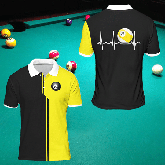 8 Ball Pool Shirts Billiard Lucky Sport Polo Shirt Gift For Men And