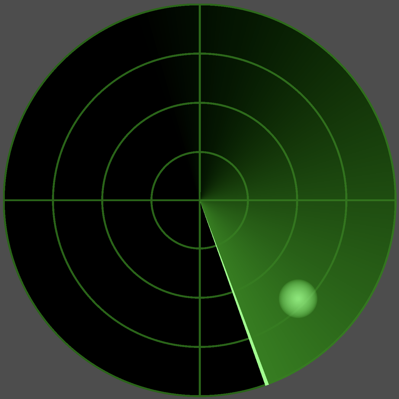Radar with trace blip Godot Shaders