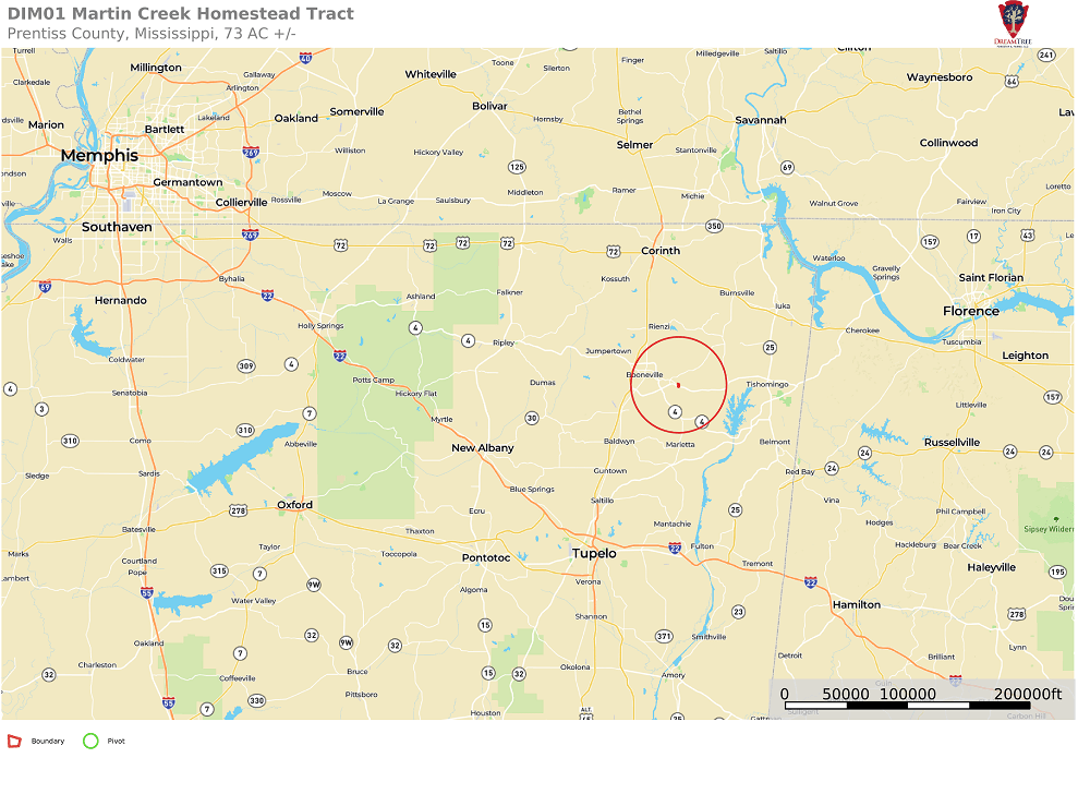 Martin Creek Getaway, +/73 acres, 874 Hwy 30 E, Booneville, Prentiss