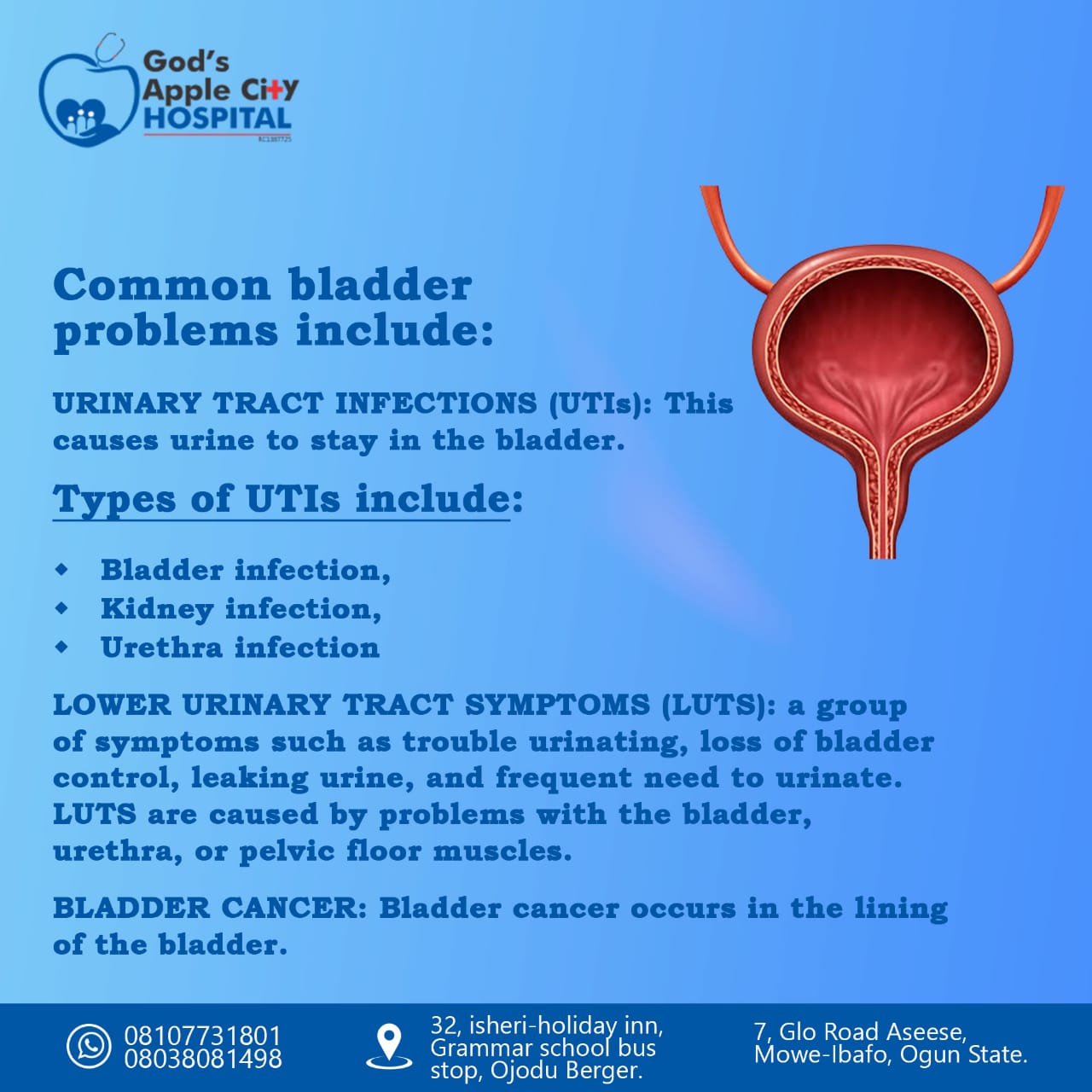 Bladder Health God's Apple City Hospital