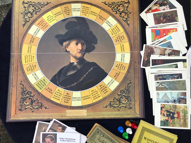 1970 Vintage Masterpiece Art Auction Board Game 100 complete Parker