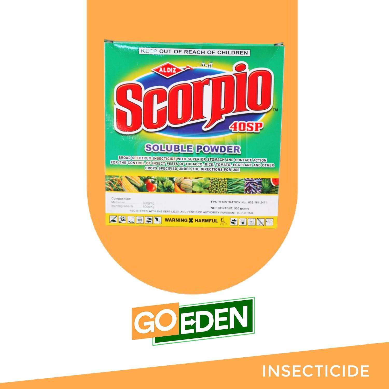 Scorpio 40SP Insecticide (Aldiz) 500 grams box packaging GoEden