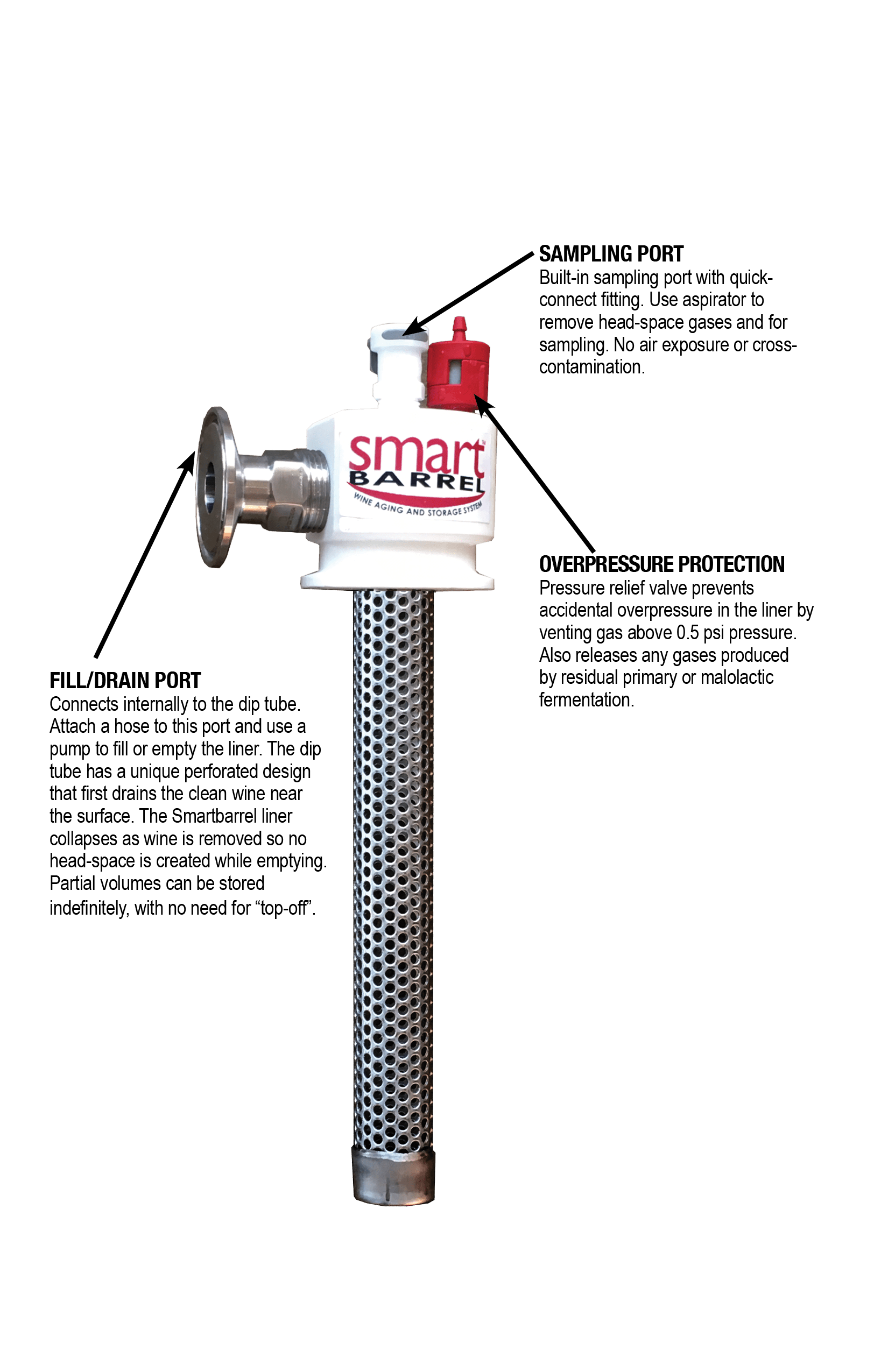 SmartBarrel Diptube Kit for 60 gallon Vertical Barrel GOfermentor