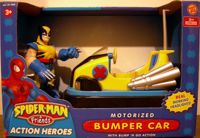 Wolverine Motorized Bumper Car SpiderMan Friends action figure vehicle